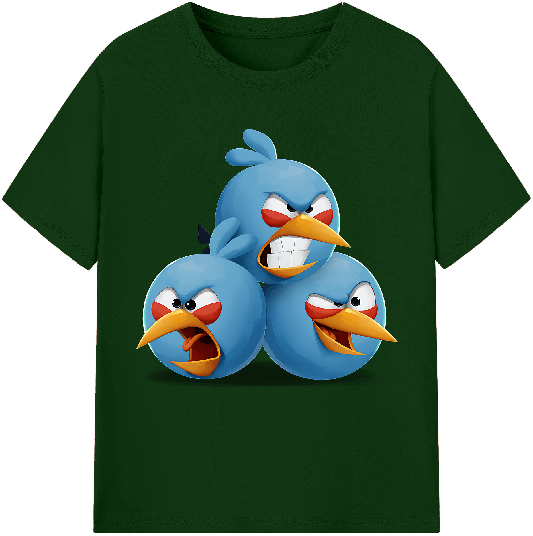 （画像用） Angry Birds アングリーバード 綿100％半袖Tシャツ（フロントプリント）
